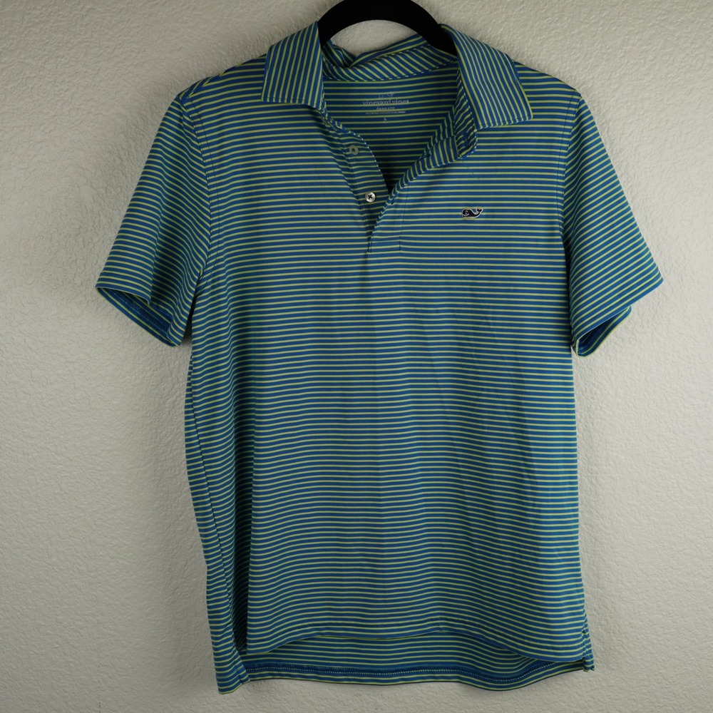 Vineyard Vines‎ Golf Polo Shirt Striped Coastal Preppy Resort Size L
